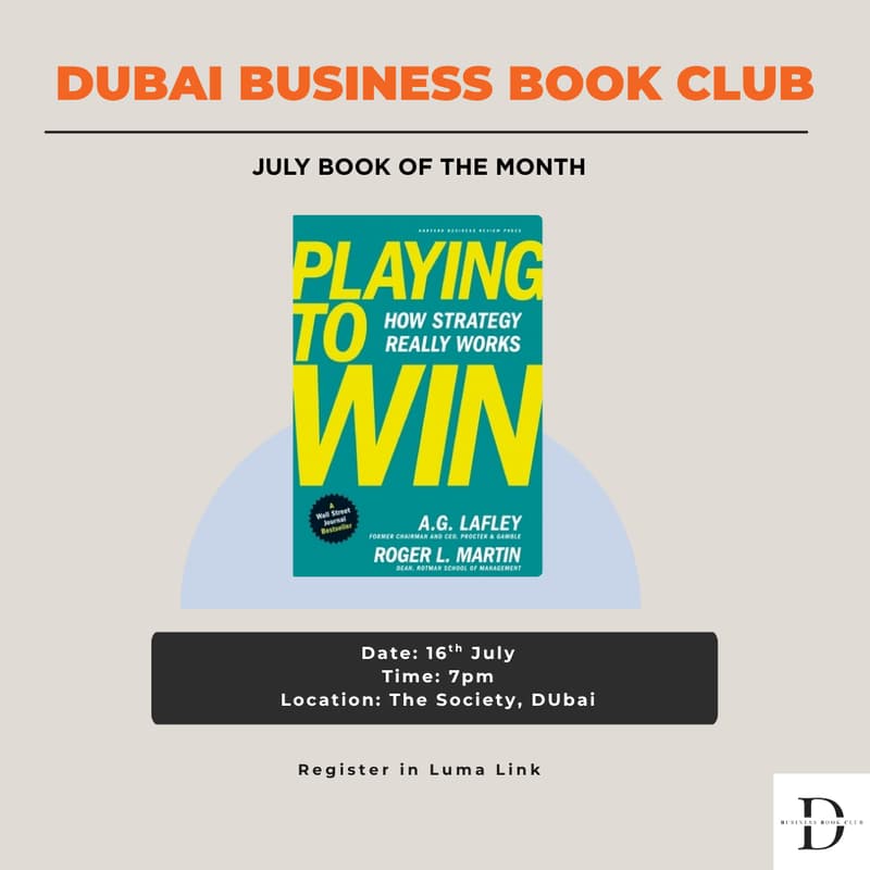 Cover Image for Dubai Business Book Club JULY Meet - PLAYING TO WIN