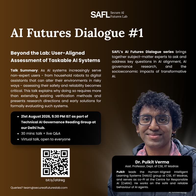 Cover Image for SAFL AI Futures Dialogue #1 | Dr. Pulkit Verma