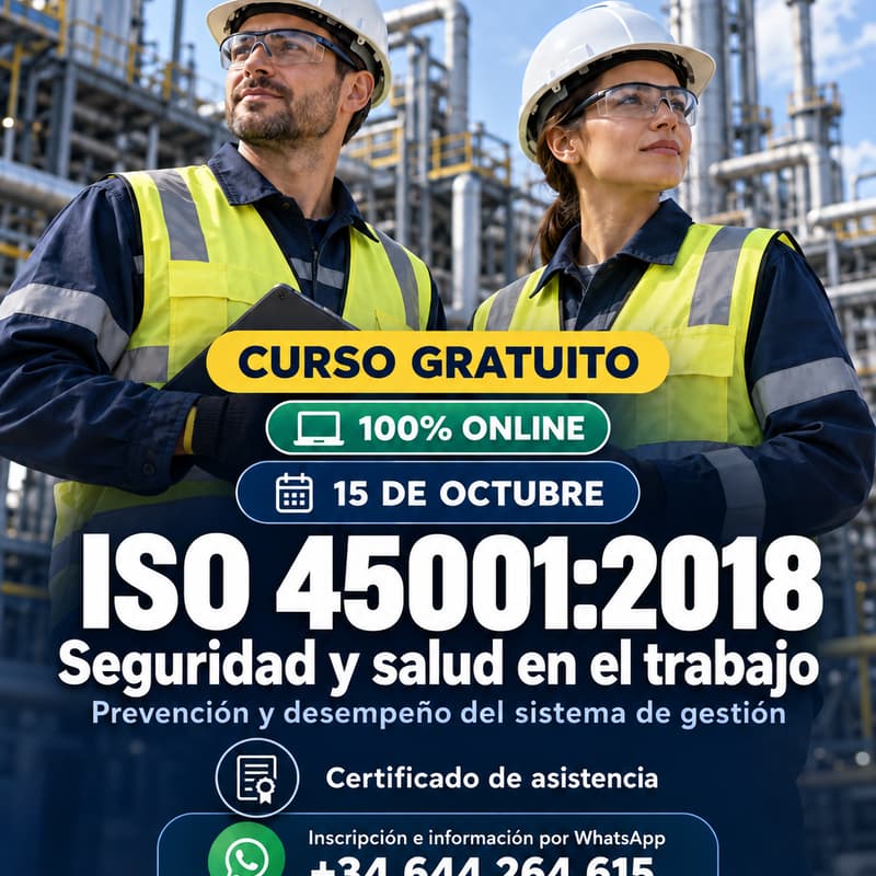 Cover Image for 🦺 ISO 45001:2018: aprende a implementar un Sistema de Seguridad y Salud en el Trabajo