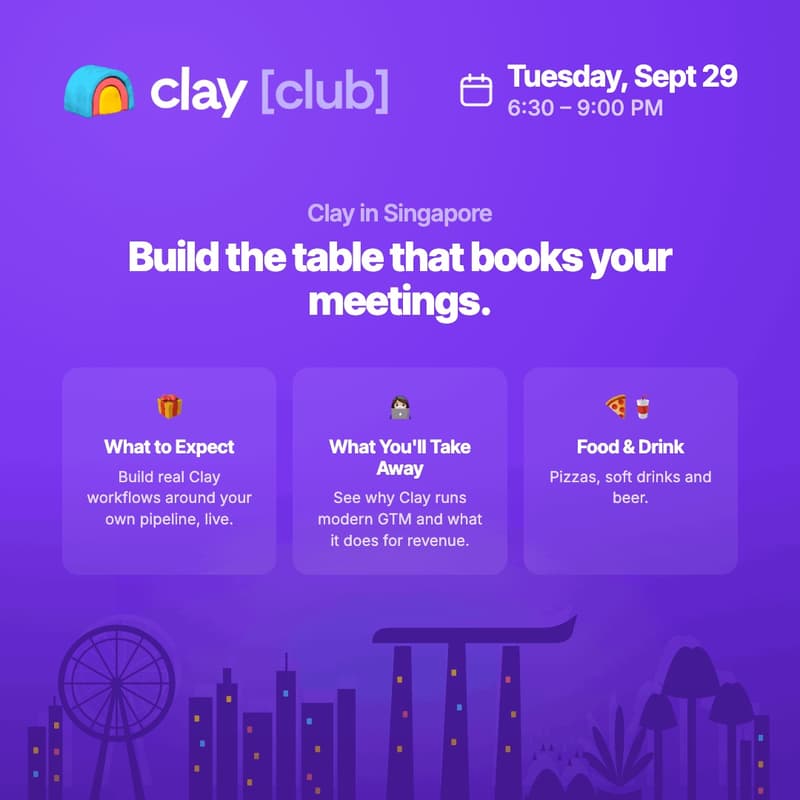 Cover Image for Clay in Singapore: Build the table that books your meetings.