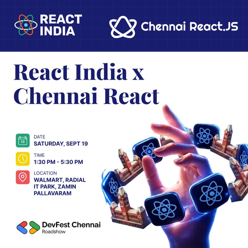 Cover Image for React India x Chennai React Meetup 2026