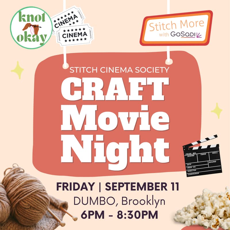 Cover Image for Stitch & Cinema Society-Craft Movie Night! - Dumbo, Brooklyn