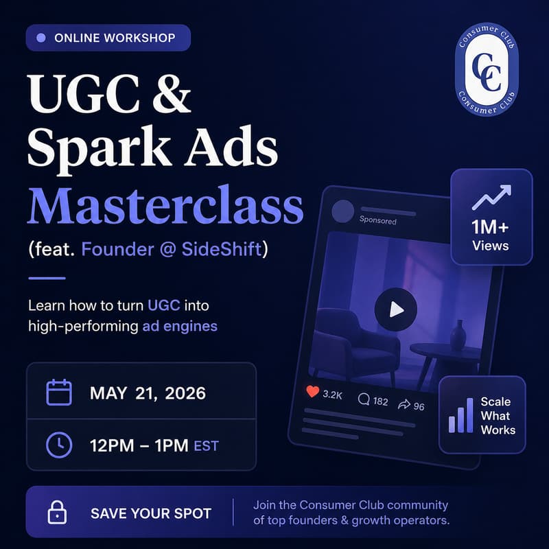 Cover Image for UGC & Spark Ads Masterclass (feat. Founder @ SideShift)