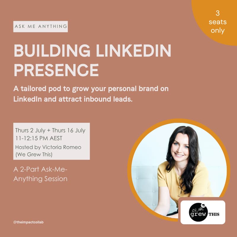 Cover Image for Building LinkedIn Presence Expert Pod — with Victoria Romeo from We Grew This