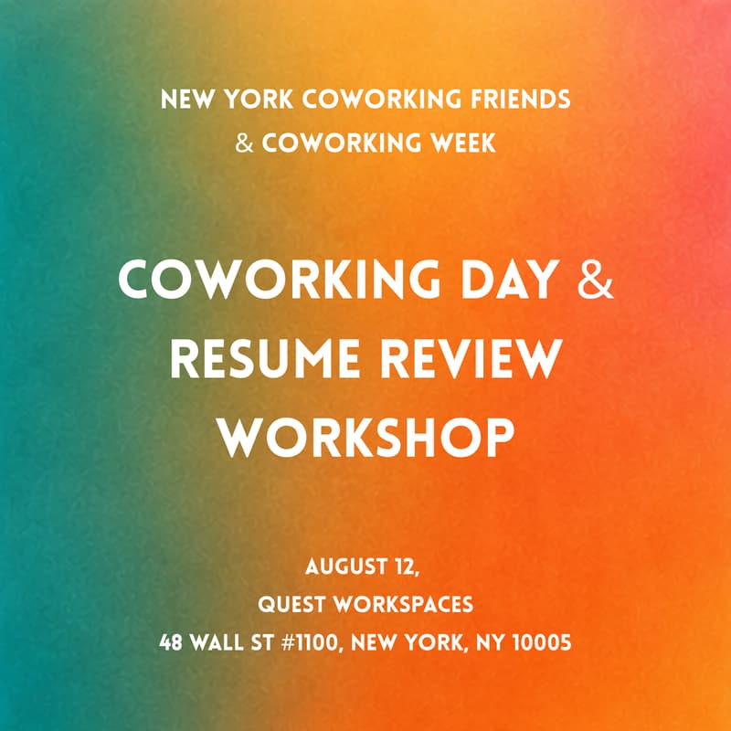 Cover Image for Coworking Day & Resume Feedback Workshop