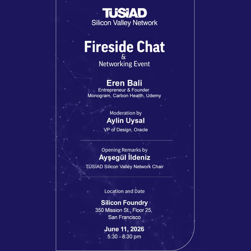 Cover Image for TÜSİAD Silicon Valley Network | Fireside Chat with Eren Bali & Networking