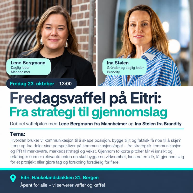 Cover Image for Fredagsvaffel: Fra strategi til gjennomslag – med Ina Stølen og Lene Bergmann