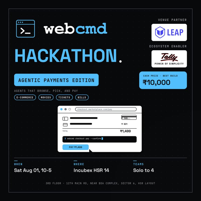 Cover Image for webcmd Hackathon ⚡Agentic Payments Edition