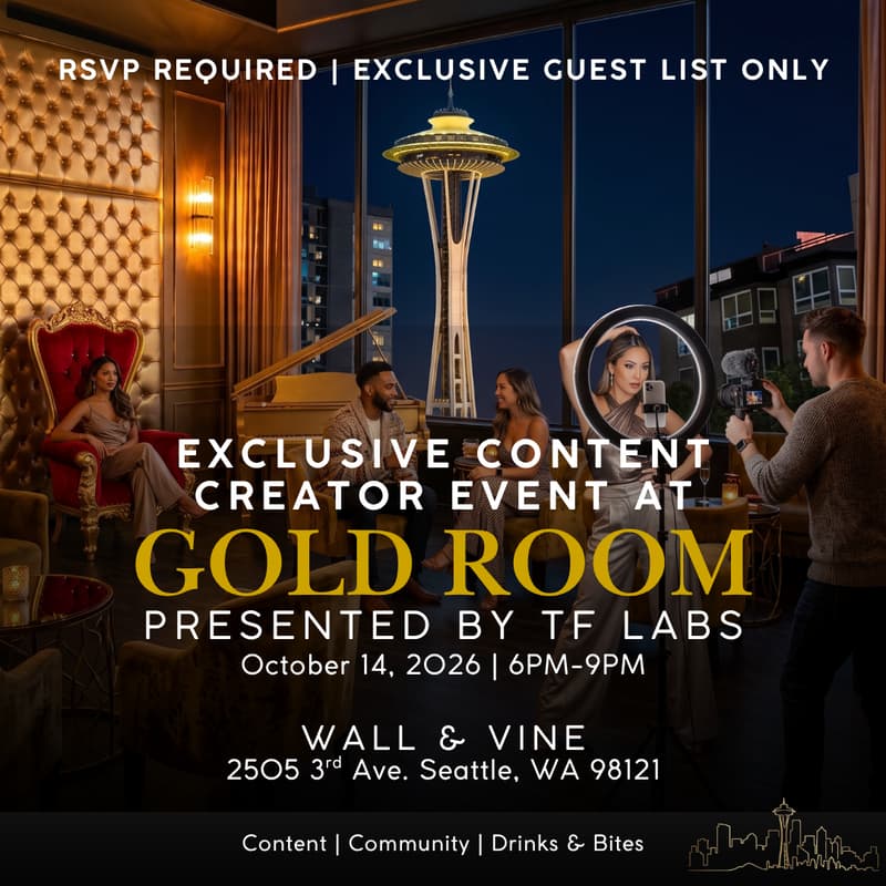 Cover Image for GOLD ROOM | Exclusive Content Creator Event presented by TF Labs and Wall&Vine