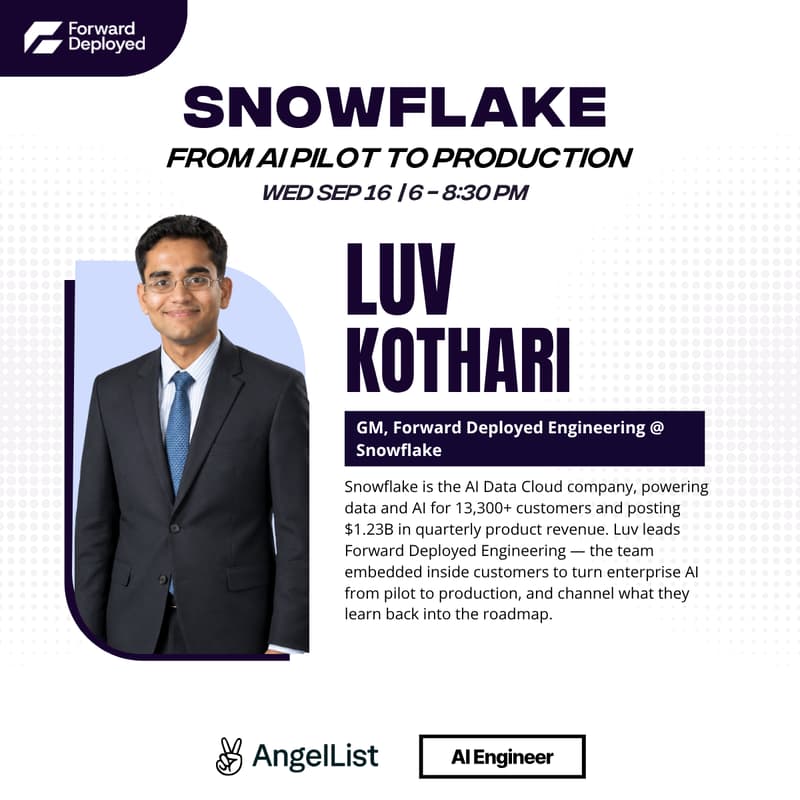 Cover Image for Forward Deployed: Snowflake - From AI Pilot to Production
