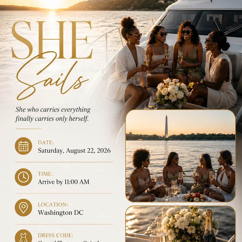 Cover Image for She Sails- A Private Yacht Experience by Blooming on Heels