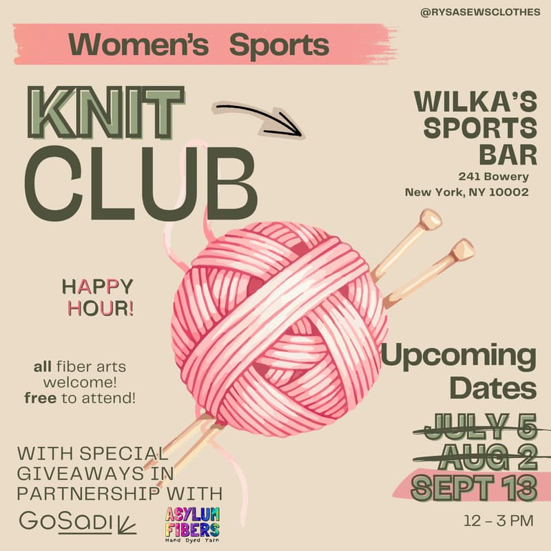 Cover Image for Women's Sports Knit (and fiber craft) Club!