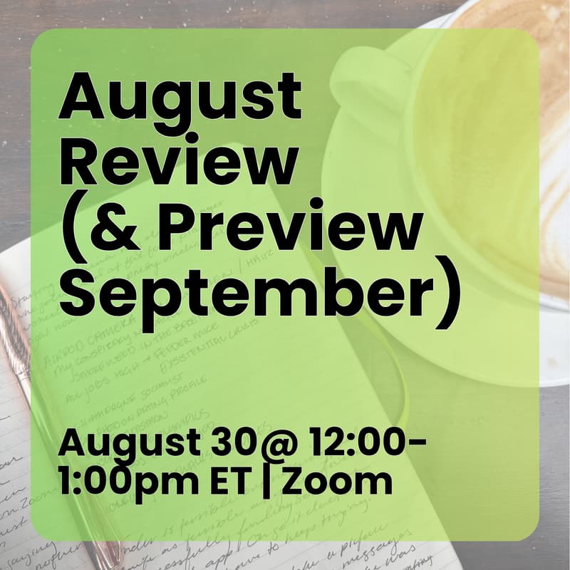 Cover Image for August Review & September Preview