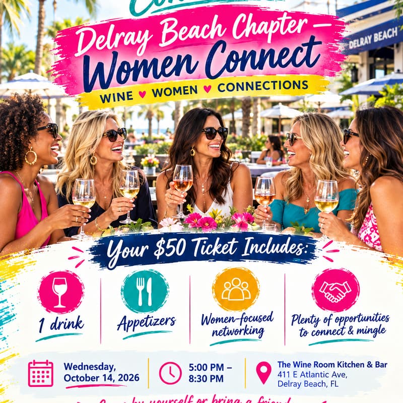 Cover Image for Palm Beach Chapter: Happy Hour With The Girls at The Wine Room Kitchen & Bar