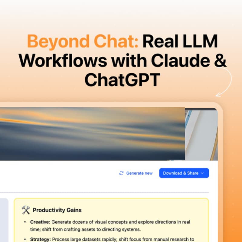 Cover Image for Beyond Chat: Real LLM Workflows with Claude & ChatGPT