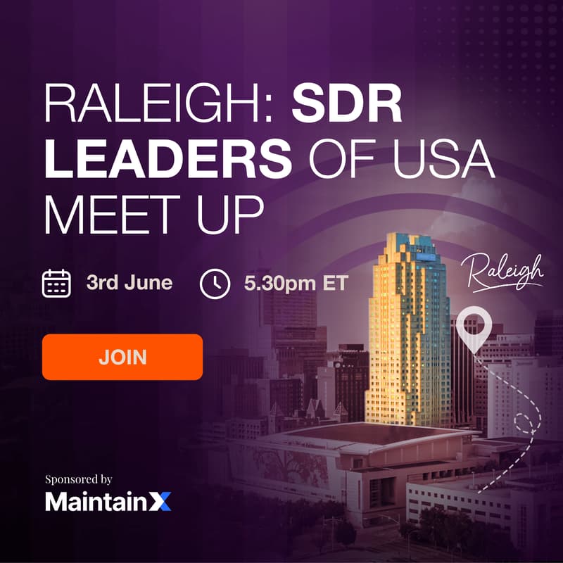 Cover Image for SDR Leaders of USA + MaintainX: Raleigh Chapter Meetup
