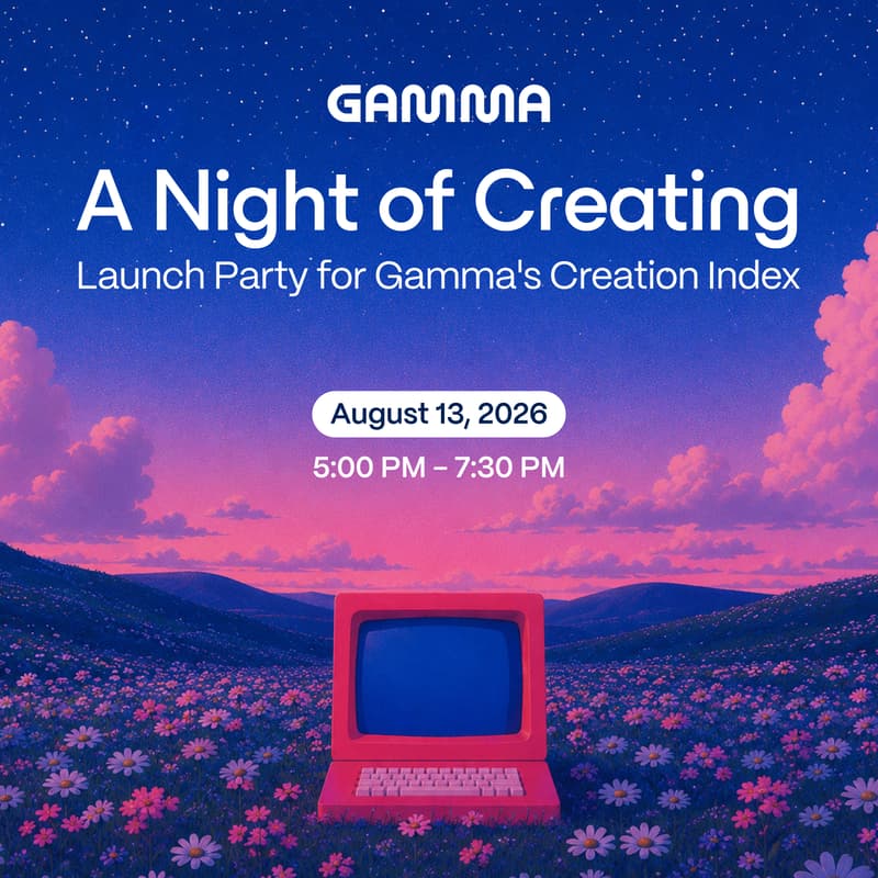 Cover Image for A Night of Creating: Launch Party for Gamma's Creation Index