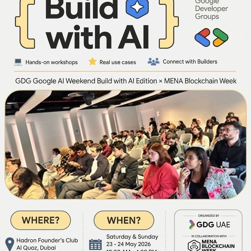 Cover Image for GDG Google AI Weekend Build with AI Edition X MENA Blockchain Week : Day 1