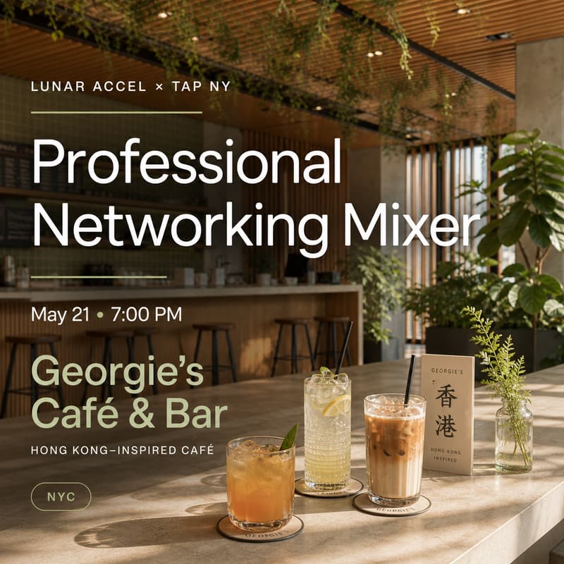 Cover Image for Lunar Accel x TAP: Professional Networking Mixer at Georgies Cafe & Bar