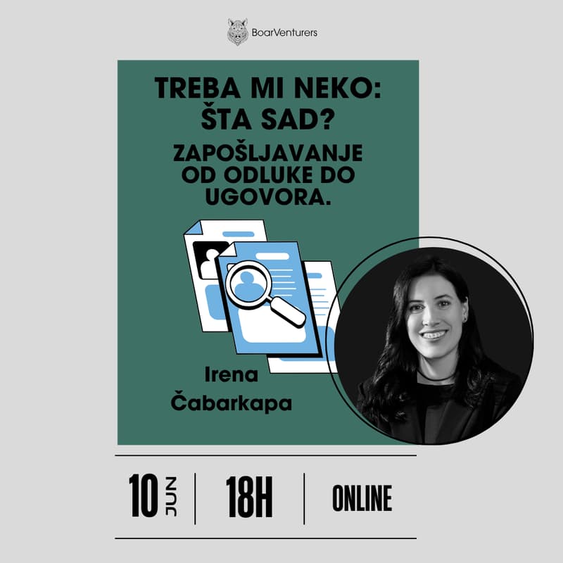 Cover Image for Treba mi neko: Šta sad? Zapošljavanje od odluke do ugovora.