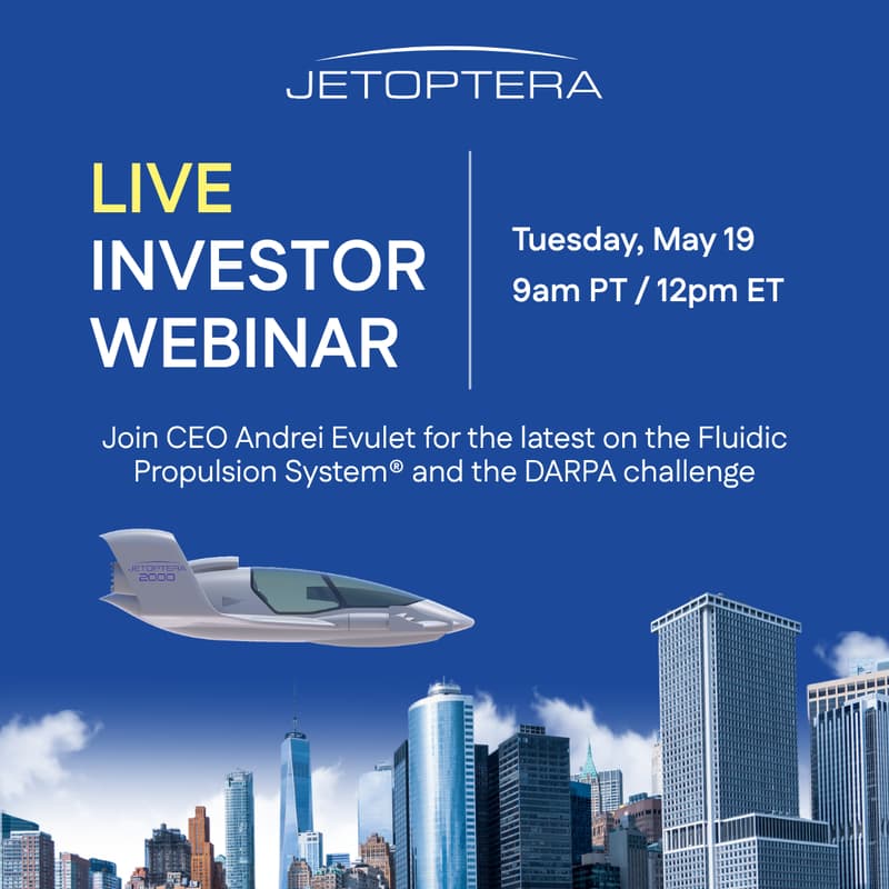 Cover Image for Jetoptera Investor Webinar