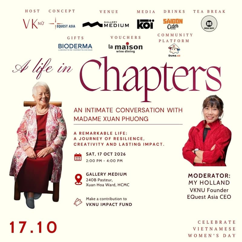 Cover Image for [HCM] VKNU #52: A Life in Chapters - An intimate conversation with Madame Xuan Phuong