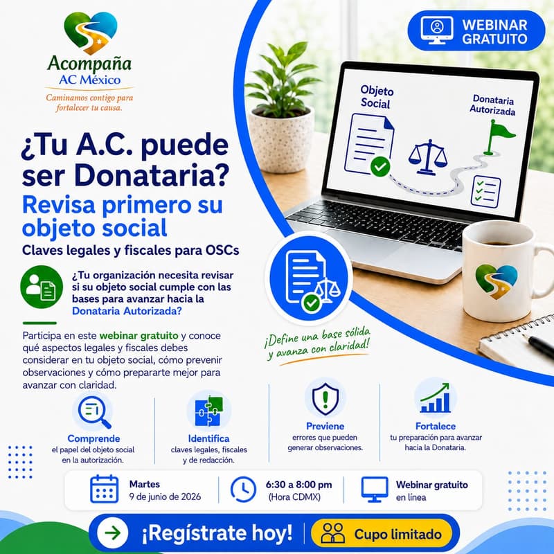 Cover Image for ¿Tu A.C. puede ser Donataria? Revisa primero su objeto social