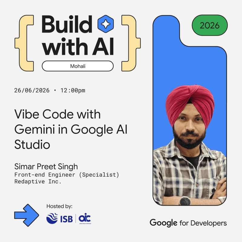 Cover Image for Google's Build with AI 2026 - Mohali, ISB