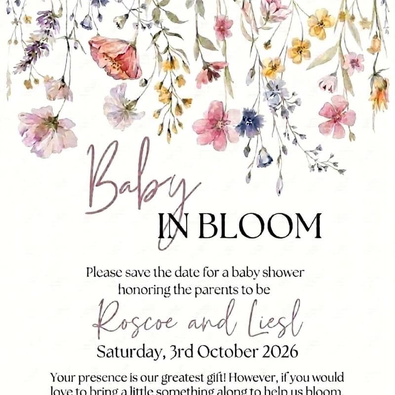 Cover Image for Roscoe and Liesl's baby shower