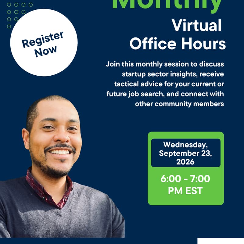 Cover Image for MLT Startup Network: Monthly Virtual Office Hours (featuring John Roussel)