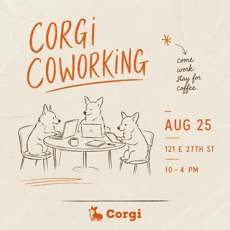 Cover Image for coworking @ corgi cafe nyc