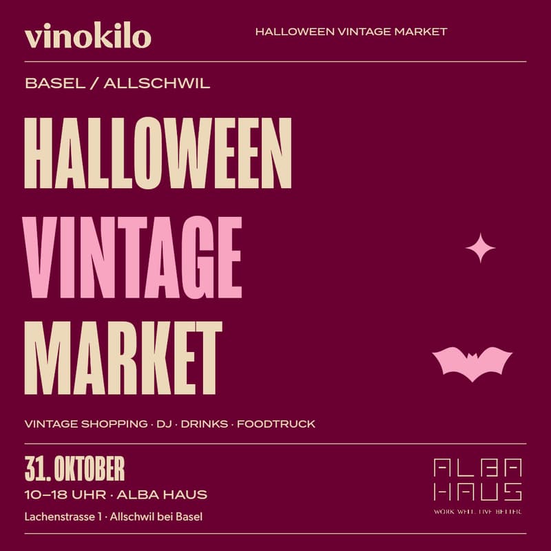 Cover Image for Vinokilo x ALBA HAUS · Halloween Vintage Market · Basel / Allschwil