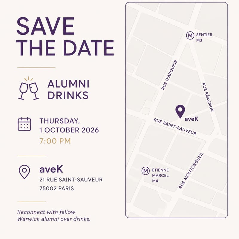 Cover Image for Warwick Alumni Drinks #3