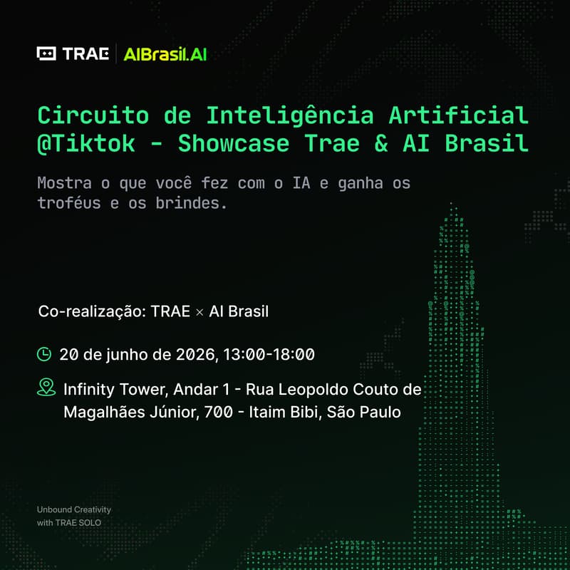 Cover Image for ✨ Circuito de Inteligência Artificial 【TRAE x AI Brasil】@ TikTok — Showcase Day