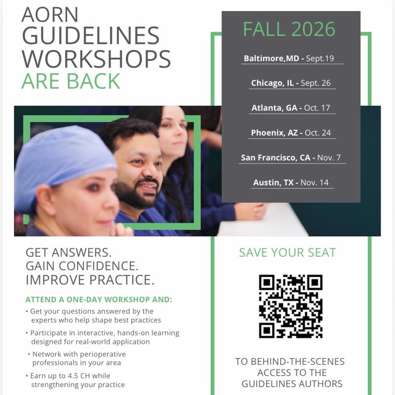 Cover Image for AORN Guidelines Workshop – San Francisco