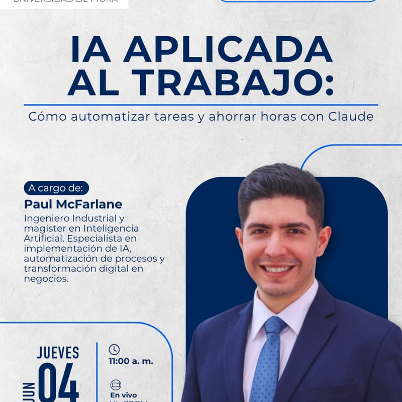Cover Image for Webinar | IA aplicada al trabajo: cómo automatizar tareas y ahorrar horas con Claude