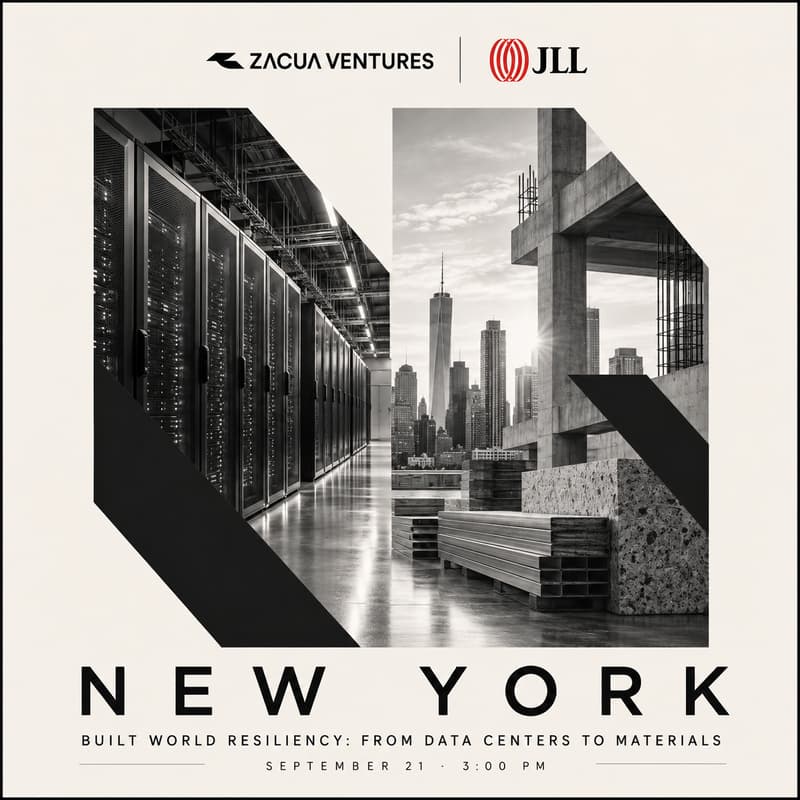 Cover Image for Climate Week, 2026 - Built World Resiliency: From Data Centers to Materials (Organized by Zacua Ventures and JLL Spark)