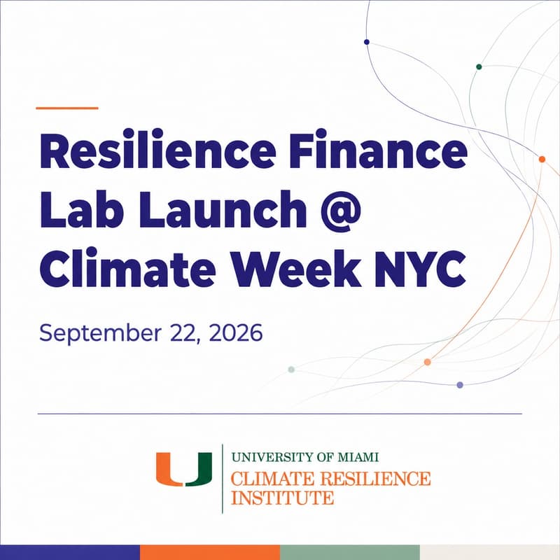 Cover Image for Resilience Finance Lab Launch