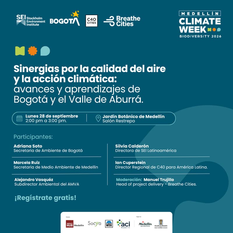 Cover Image for Sinergias por la calidad del aire y la acción climática: avances y aprendizajes de Bogotá y el Valle de Aburrá