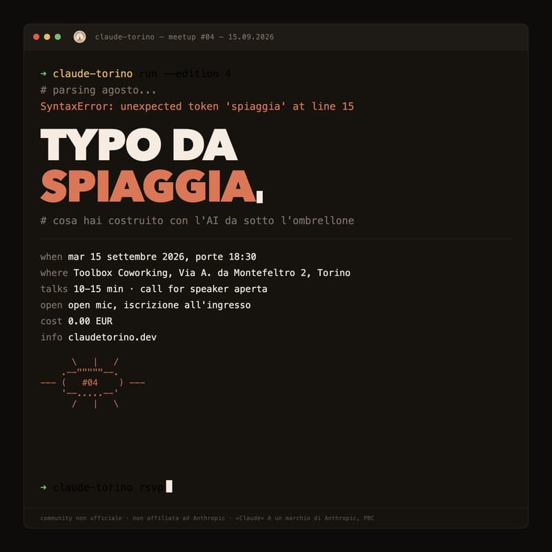 Cover Image for Claude Torino #4 - Typo da Spiaggia