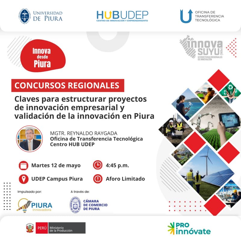 Cover Image for Concursos regionales: claves para estructurar proyectos de innovación empresarial y validación de la innovación en Piura