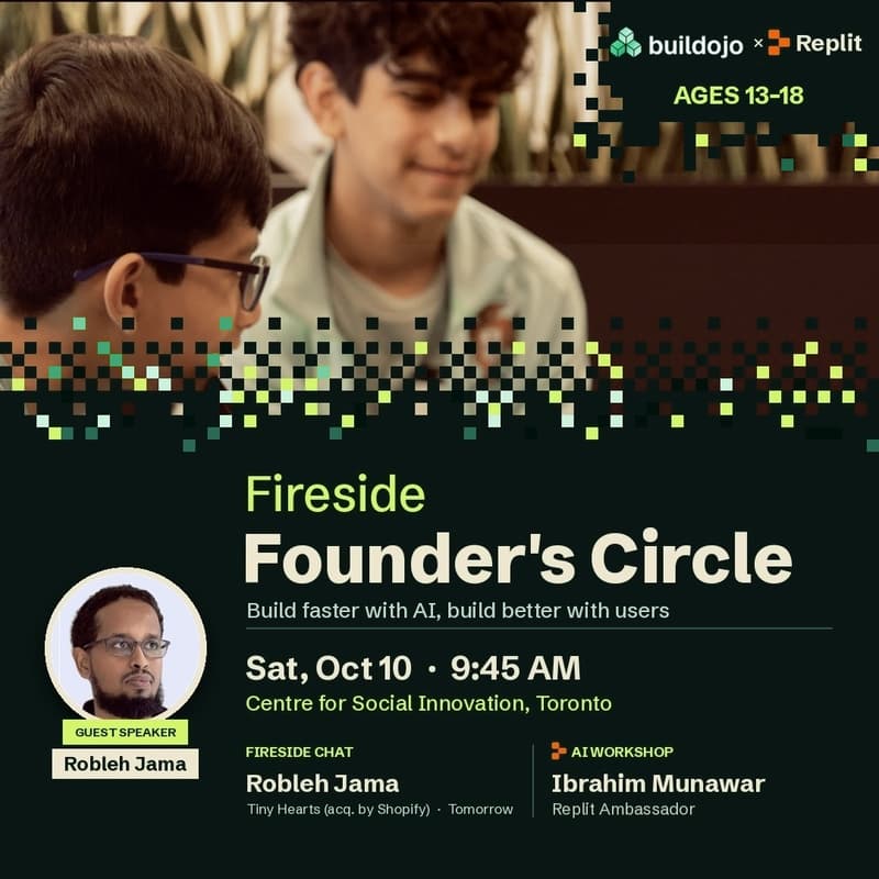 Cover Image for Building Faster with AI, Building Better with Users, with Robleh Jama (Co-founder, Tomorrow) | Buildojo Founder Circle #3