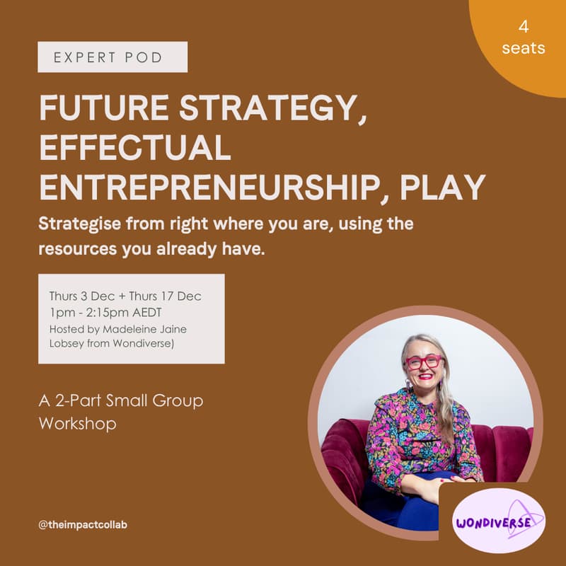 Cover Image for Future Strategy, Effectual Entrepreneurship, Play Expert Pod — with Madeleine Jaine Lobsey from Wondiverse