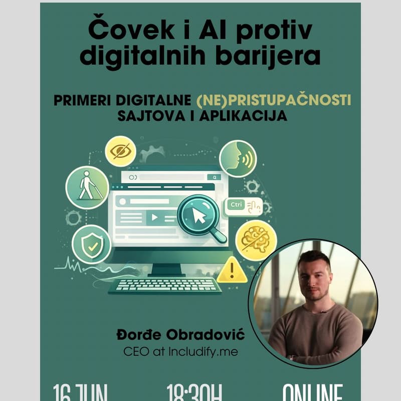 Cover Image for Čovek i AI protiv digitalnih barijera - primeri digitalne (ne)pristupačnosti sajtova i aplikacija