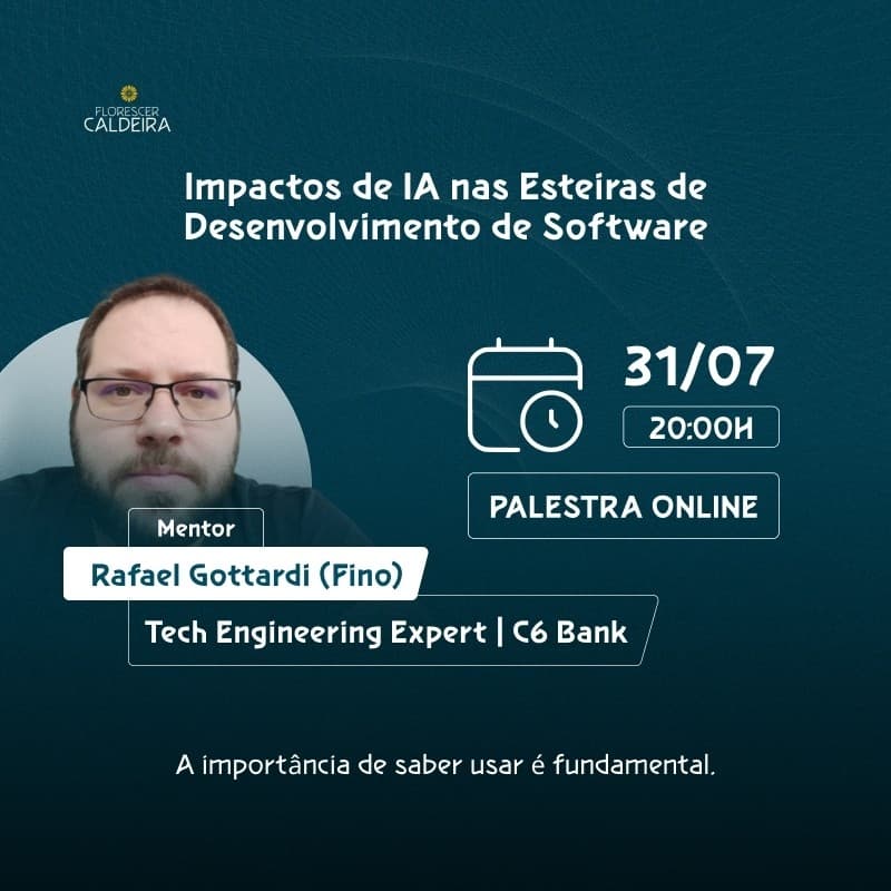 Cover Image for Impactos de IA nas esteiras de desenvolvimento de software com Rafael Gottardi (Fino)