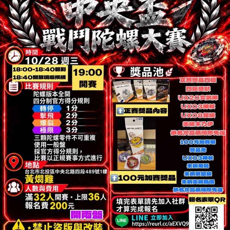 Cover Image for 北投中央盃戰鬥陀螺大賽
