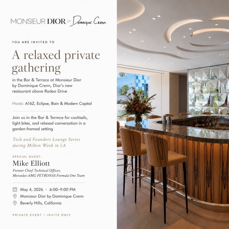 Cover Image for After the Panels, Above Rodeo: A Milken Week Toast & Salon for Tech Founders, Funders & Friends