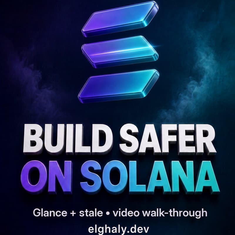 Cover Image for Build Safer on Solana: Glance + stale video walk-through ✝️🪬🧿