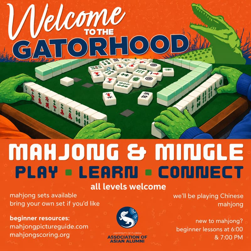 Cover Image for UF AAA Welcome to the Gatorhood (NYC) - Mahjong & Mingle