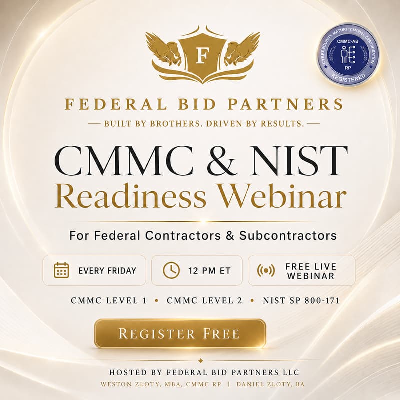 Cover Image for CMMC & NIST Readiness Webinar for Federal Contractors
